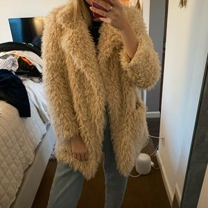 PLANET BLUE shaggy jacket